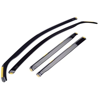 Image of HEKO 31169 (4 Pieces) Front and Rear Wind Deflectors Fits VW GOLF A5 2007 on 5 Door Estate, Black