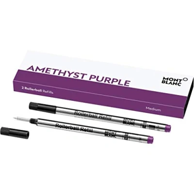 Image of Montblanc Rollerball Refills (M) Amethyst Purple 106931 Refill Cartridge with a Medium Nib for Pens 2 x Pen
