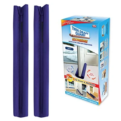 Image of Twin Draft Guard 60228 DNA Energy Saving Under Door Stopper, Navy