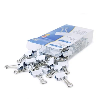 Image of Rapesco 1493 19 mm Foldback Clips, White, Pack of 80