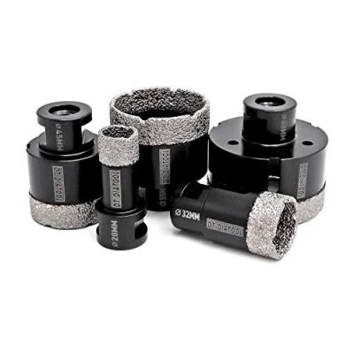 Image of DT DIATOOL Diamond Drill Bit Set 20/32/45/55/68mm Hole Saw for Dry Drilling Tile Porcelain Marble Ceramic Granite
