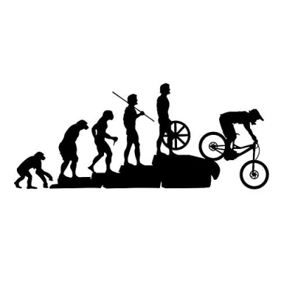 Image of Car Sticker, Funny Human Evolution MTB Bike Vehicle Reflective Decals Sticker Decoration Black