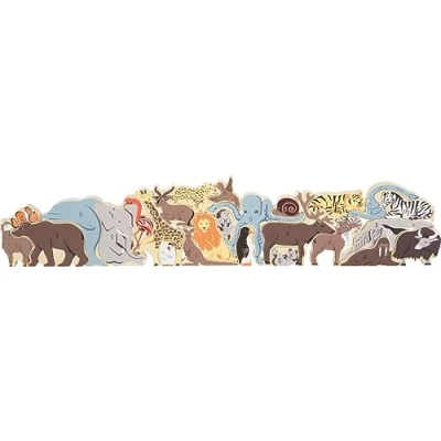 Image of small foot Animals Letter, Wood, Wooden Puzzle for Alphabet, Learning Toy Ages 3+ Years, 12465