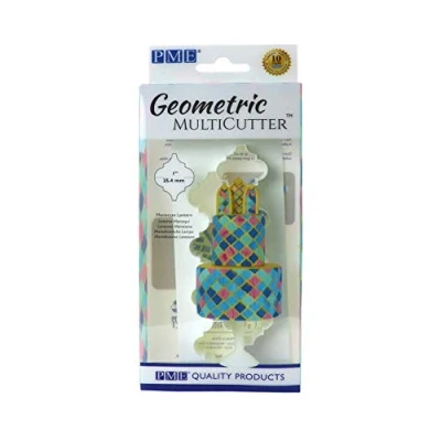 Image of PME GMC182 Geometric Multicutter for Cake Design Moroccan Lantern, Medium Size, Weiß