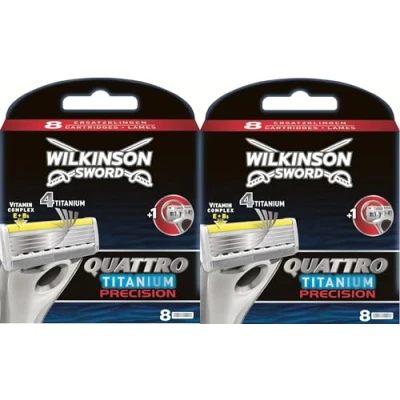 Image of Wilkinson Sword Quattro Titanium Precision Razor Blades Pack of 16
