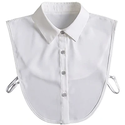 Image of LoudSung Fake Collar Detachable Blouse False Half Shirt Classic Designed Top Elegant for Women Girls White