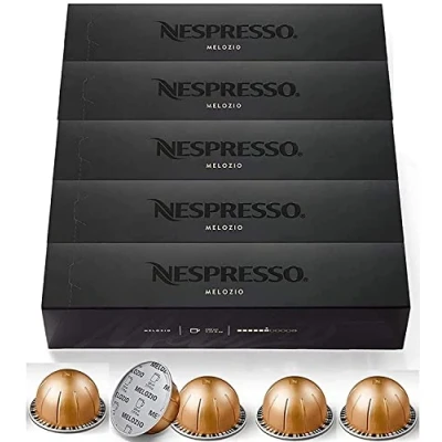 Image of Nespresso Capsules VertuoLine, Melozio, Medium Roast Coffee, 50 Count Coffee pods