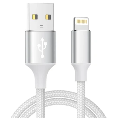 Image of Aioneus iPhone Charger Cable 2M, MFi Certified Lightning Fast Charging Lead Nylon to USB for 14 13 12 11 Pro Max XS XR X 8 7 6 Plus 5 SE