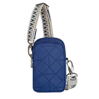 Image of Travelon Unisex&#039;s Anti Theft Boho 2 Compartment Phone Crossbody, Lush Blue, One Size