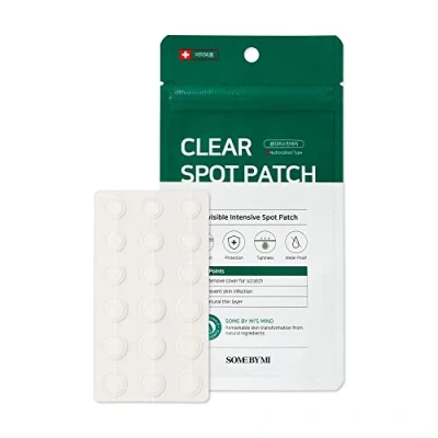 Image of SOME BY MI 30 Days Miracle Clear Spot Patch Pack of 1, 18 Counts, 2 Size(10mm 9Counts, 12mm 9Counts) Hydrocolloid Acne, Zit and Pimple Patches Invisible No Irritation Korean Skin Care