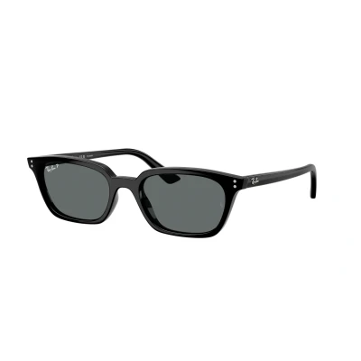 Image of Ray Ban Unisex RB4456 ZAYA 667781 Sunglasses Injected Black Grey Pillow Polarized