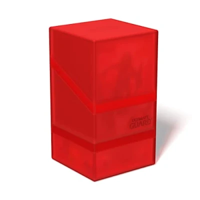 Image of Ultimate Guard UGD011279 Boulder &#039;n&#039; Tray 100+ Ruby Trading Card Box, Red/Excursion, Plain (Getaway Solids)