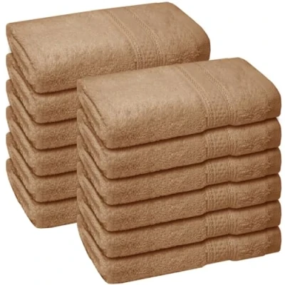 Image of ZZZMRH 12 Pack Truffle Flannels Face Cloth 100% Cotton Towels Soft &amp; Absorbent Super Quality Washcloths 30x30CM, Fingertip for Makeup Removal Cleansing
