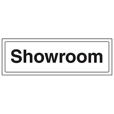 Image of V Safety 71015AX R&#039;Showroom&#039; Sign, Landscape, 300 mm x 100 (Pack of 3)