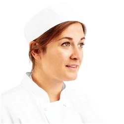 Image of Whites Chefs Apparel A203 S Chef Skull Cap, White