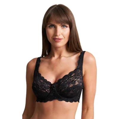 Image of ShopMCR Ladies Full Cup Lace Underwired Bra Soft Coverage Non Padded Push up Women’s (Black, 38C)