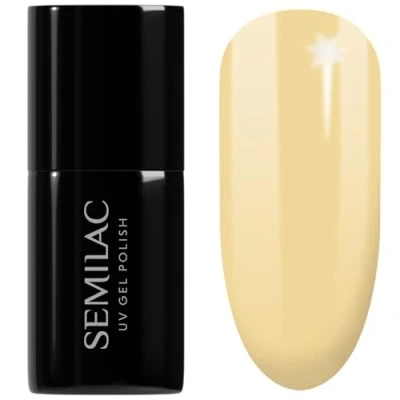 Image of SEMILAC 589 Yellow Petunia Nail UV Gel Polish Long Lasting and Easy to Apply Soak off UV/Led Perfect for Home Professional Manicure Pedicure 7 ml