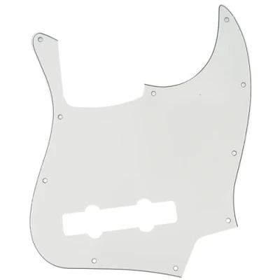 Image of Musiclily Pro 5 String 10 Hole Contemporary J Bass Pickguard for Fender Mexican Jazz Bass, 3Ply Parchment