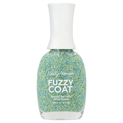 Image of Sally Hansen Fuzzy Coat Textured Nail Polish Number 500, Fuzz Sea/Sparkling Aqua Green 10 ml