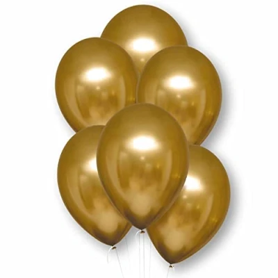 Image of Amscan 9912789 Satin Luxe Latex Balloons Gold 6 Pack