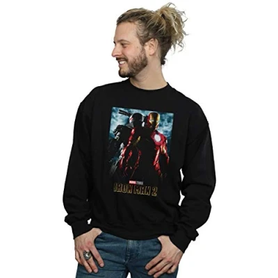 Image of Marvel Studios Men&#039;s Iron Man 2 Poster Sweatshirt Black Large