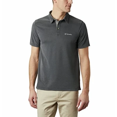 Image of Columbia Men&#039;s Nelson Point Polo Shirt, Shark, Size M