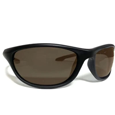 Image of Wychwood Black Wrap Sunglasses Brown Lense