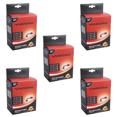 Image of 5 Pack Vandorm 12&quot; 90 Degree Schrader Butyl Inner Tube For Prams Buggy Strollers Kids Bikes