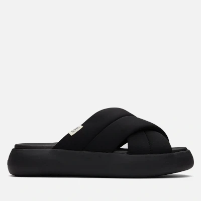 Image of TOMS Women&#039;s Alpargata Mallow Crossover Vegan Sandals Black/Black UK 3
