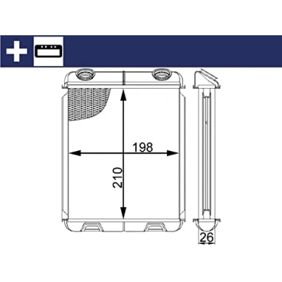 Image of 7701206524 Heat Exchanger MAHLE ORIGINAL AH 21 000S with mounting parts