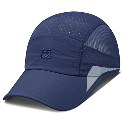 Image of GADIEMKENSD Running Hat, Mens Outdoor Hat Unstructured Baseball Cap UPF 50 UV SPF Exercise Run Caps Reflective Breathable Light Sun Hats Quick Dry Mesh Summer Sports Men Woman Under 10 Navy