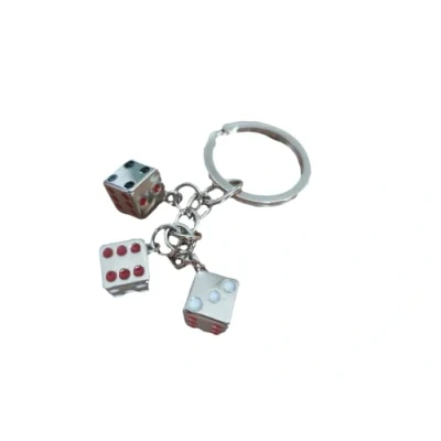 Image of Fat catz copy Unisex Silver Tone Chrome Soild Novelty Gambler&#039;s Dice Keyring Keychain