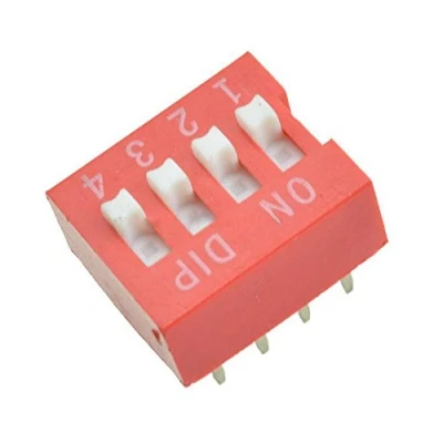 Image of dissot 10Pcs Slide Type Switch Module 2.54mm 4 Bit Position Way DIP Red Pitch