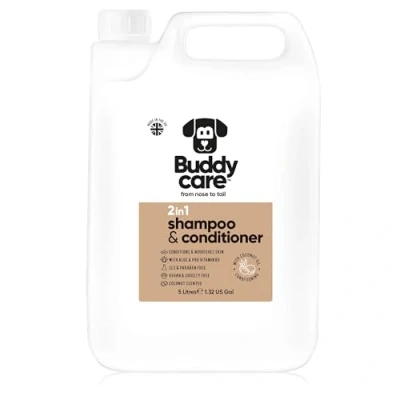 Image of 2in1 Dog Shampoo &amp; Conditioner by Buddycare Coconut Scented With Aloe Vera and Pro Vitamin B5 (5L)