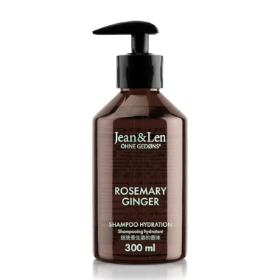 Image of Jean&amp;Len Shampoo Hydration Rosemary &amp; Ginger, for Dry and Brittle Hair, with Moisturising Complex, Spicy Fresh Ginger Fragrance, Paraben Silicone Free, 300 ml