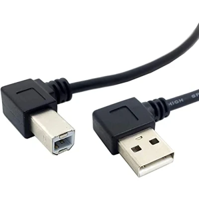 Image of innov8 Left Angled USB 2.0 A Male to B 90 Degree Printer Scanner Cable 20cm