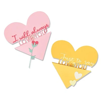 Image of Sizzix Thinlits Die Set 10PK Heart Slider Card by Olivia Rose, Grey, One Size
