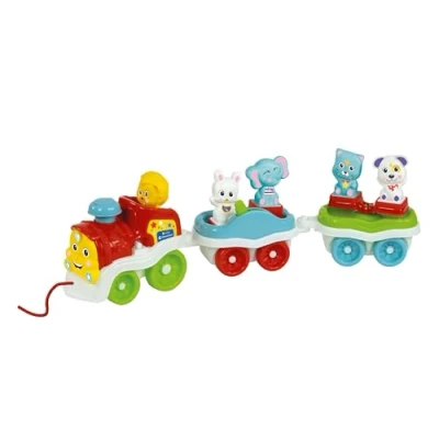 Image of Clementoni 17848 Animal&#039;s Train 3 In 1 Playset, Wagon And Characters, Development &amp; Activity Toys 12 Months, Learning Infant Toys, Made Italy