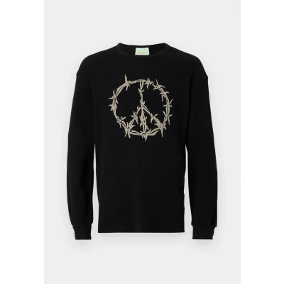 Image of Aries Peace Press Gothic Waffle TEE Long sleeved top, Men&#039;s, Size: Medium, Black