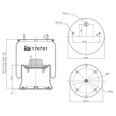 Image of 3228102700 Boot, air suspension FEBI BILSTEIN 176791