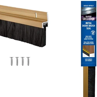 Image of STORMGUARD Gold 02SR0190838G Bottom of The Door Brush Strip Draught Excluder, 838mm (2&#039;9&quot;)