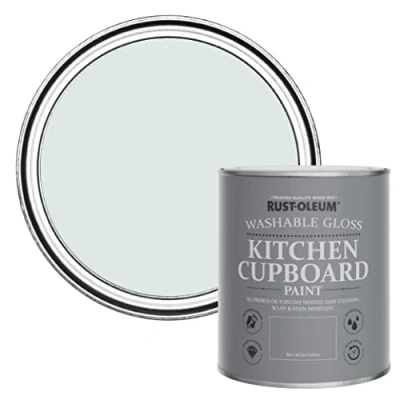 Image of Rust Oleum Blue Kitchen Cupboard Paint in Gloss Finish Marcella 750ml