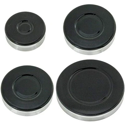 Image of Spares2go (Non Universal Oven Cooker Hob Gas Burner Crown &amp; Flame Cap Kit for Indesit Oven/Cooker/Hob (Small, 2 Medium Large, 55mm 100mm)
