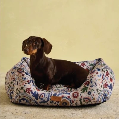Image of Rosewood Joules Festival Floral Box Bed for Dogs, Small Dog Bed, Padded Sides, Non Slip Base, Luxury Pet Dogs and Cats