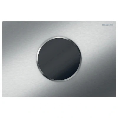 Image of Geberit Sigma10 Automatic/Touchless Dual Flush Plate Battery Operation Brushed Chrome (115.908.SN.6)