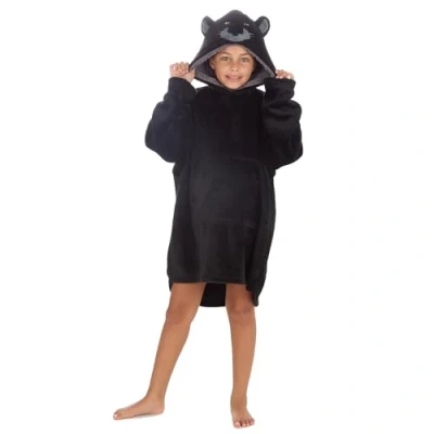 Image of Undercover Kids Oversized Panther Fleece Hoodie 18C883 Black
