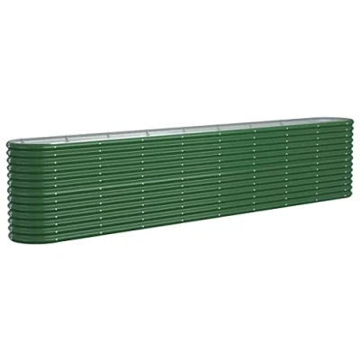 Image of vidaXL Green Garden Raised Bed Oval Shaped, Spacious Outdoor Planter in Durable Powder Coated Steel for Vegetables, Herbs, and Flowers, Weather resistant Use All Conditions