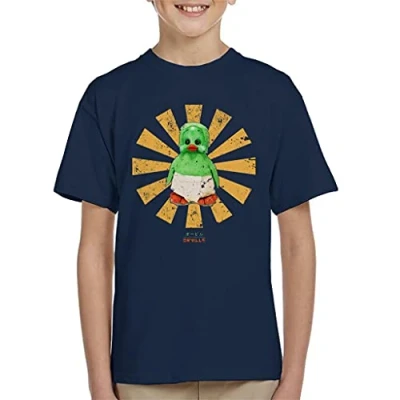 Image of Cloud City 7 Orville The Duck Retro Japanese Kid&#039;s T Shirt Navy Blue