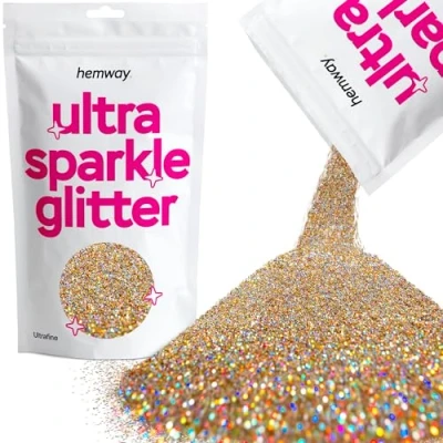 Image of Glitter Gold Silver Holographic Ultra Sparkle Sequins Nail Face Festival Christmas Halloween Makeup Fine 100g / 3.5oz