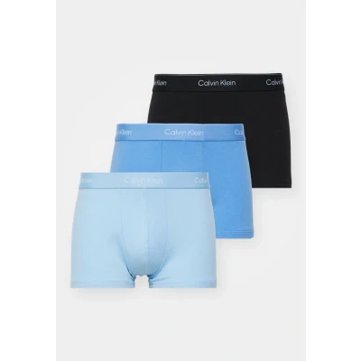 Image of Calvin Klein Underwear LOW RISE Trunk 3 PACK Pants Black/glacier/blue bell, Men&#039;s, Size: Small, bell